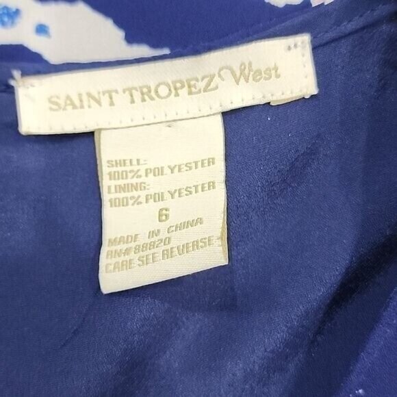 Saint Tropez West dress Mini sheath lined sleeveless vacation womens 6 - Picture 4 of 6